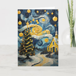 Cartão De Festividades Vintage Art inspirado em Van Gogh