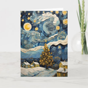 Cartão De Festividades Vintage Art inspirado em Van Gogh