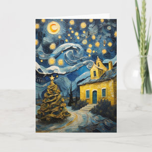 Cartão De Festividades Vintage Art inspirado em Van Gogh