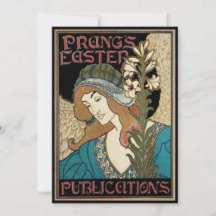 Cartão De Festividades Vintage Art Nouveau, Publicações de Páscoa de Prin