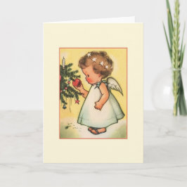 Cartão De Festividades Vintage Baby Angel Christmas Greeting Card