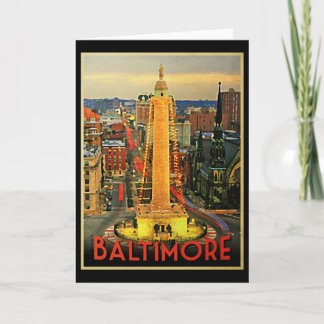 Cartão De Festividades Vintage Baltimore Em Dusk