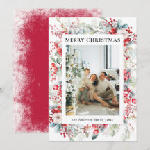 Vintage Berries Foto da Família de Natal