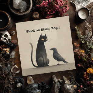 Cartão De Festividades Vintage Black Cat Crow Scary Halloween Gothic