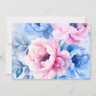 Cartão De Festividades Vintage Bloom Pastel Petals Watercolor