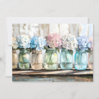 Vintage Blossom Hydrangea Mason Jars