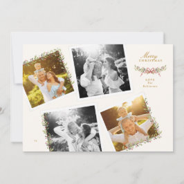 Cartão De Festividades vintage bow botanical frames collage 4 photo