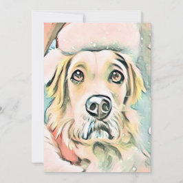 Cartão De Festividades Vintage Cachorro de Natal Cachorro