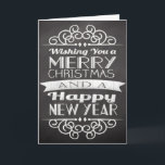 Cartão De Festividades Vintage Chalkboard Merry Christmas Promo Card<br><div class="desc">Chalkboard style background with vintage fonts and typography lettering,  a classic and bold holiday greeting for friends and family.</div>