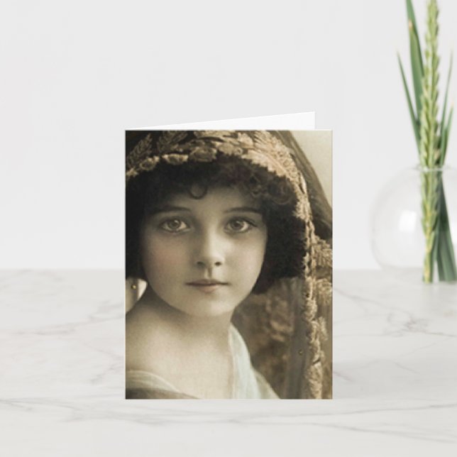 Cartão De Festividades vintage child card (Frente)