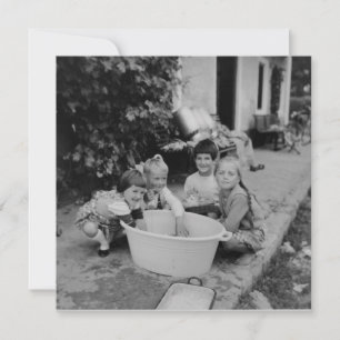 Cartão De Festividades Vintage Children Plays