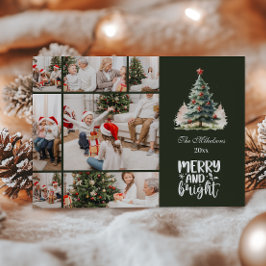 Cartão De Festividades Vintage Christmas 7 Photos Family Celebration