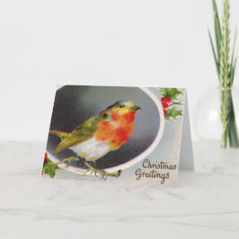 Cartão De Festividades Vintage Christmas Bird