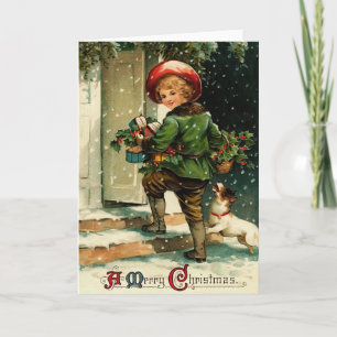 Cartão De Festividades Vintage Christmas Card