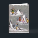 Cartão De Festividades Vintage Christmas Creepy Snowman Card<br><div class="desc">Vintage Christmas card with a creepy snowman.</div>
