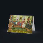 Cartão De Festividades Vintage Christmas Folk Art Greeting Card<br><div class="desc">This card will evoke images of simpler times,  in keeping with the Christmas holiday!</div>