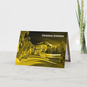 Cartão De Festividades VIntage Christmas Moonlit village