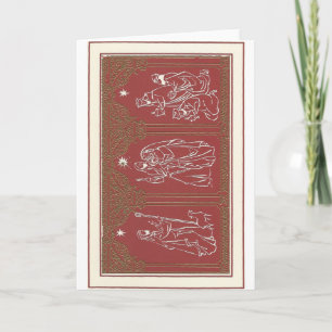 Cartão De Festividades Vintage Christmas Nativity Scenes