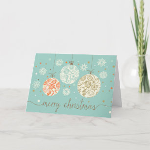 Cartão De Festividades Vintage Christmas Ornaments Greeting Card