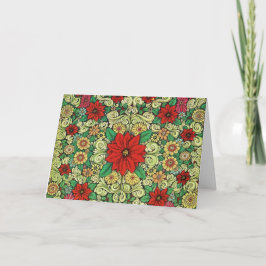 Cartão De Festividades Vintage Christmas Poinsettia