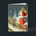 Cartão De Festividades Vintage Christmas Santa Card<br><div class="desc">Let this vintage (antique actually) Santa Christmas card deliver your good wishes to your family and friends at holiday time (see matching vintage Christmas postage stamp here) or letters. This busy Santa was scanned from a 1906 postcard addressed to Richard Clark.</div>