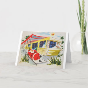 Cartão De Festividades Vintage Christmas - Santa Relaxing,