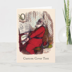 Cartão De Festividades Vintage Christmas, Thomas Nast Santa Claus Piano