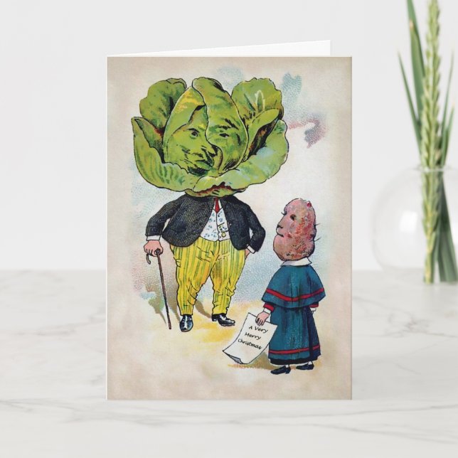 Cartão De Festividades Vintage Comida vitoriana (Frente)