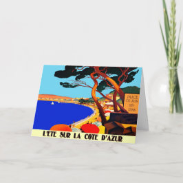 Cartão De Festividades Vintage Cote D'Azur French Travel