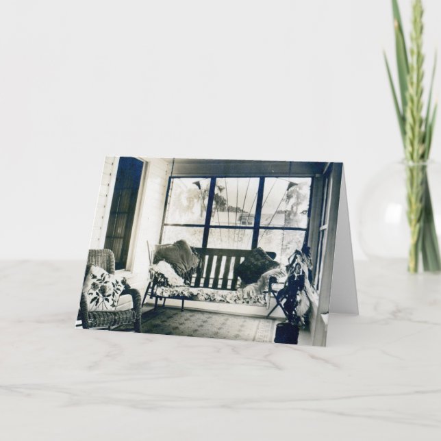Cartão De Festividades Vintage Cozy Porch (Frente)