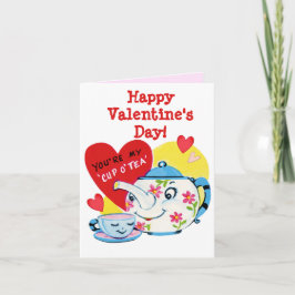 Cartão De Festividades Vintage Cup 'O Tea Valentine's Day Card