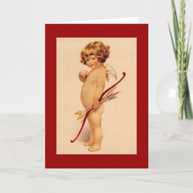 Cartão De Festividades Vintage Cupid Card (Frente)