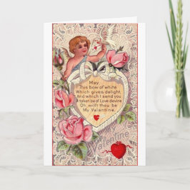 Cartão De Festividades Vintage Cupid Com Dove E Letra Love