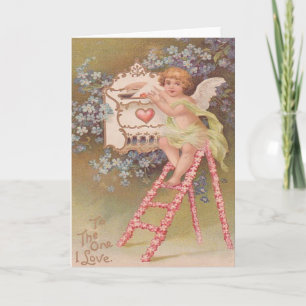 Cartão De Festividades Vintage Cupid O Que Eu Amo Namorados