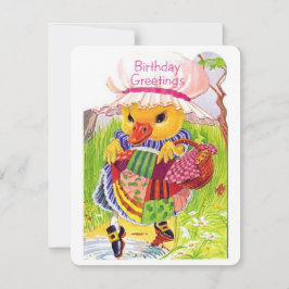 Cartão De Festividades Vintage Cute Duck Testando A Água