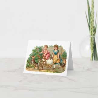 Cartão De Festividades Vintage da Barreira de Ovos de Páscoa