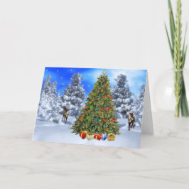 Cartão De Festividades Vintage Deer Christmas