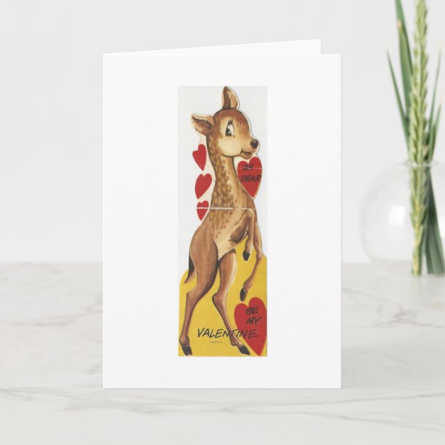 Cartão De Festividades Vintage Deer Valentine (Frente)