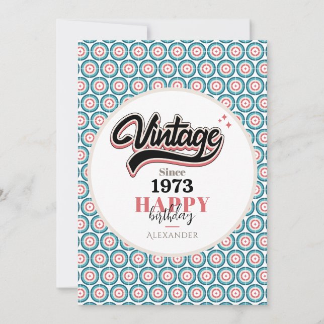 Cartão De Festividades Vintage desde - 1973 (Frente)