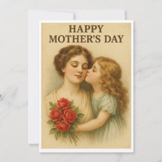 Cartão De Festividades Vintage Dia de as mães Embrace