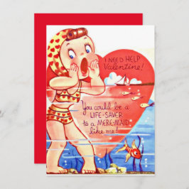 Cartão De Festividades Vintage Dia de os namorados Girl Child