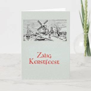 Cartão De Festividades Vintage Dutch Zalig Kerstfeest Christmas Card