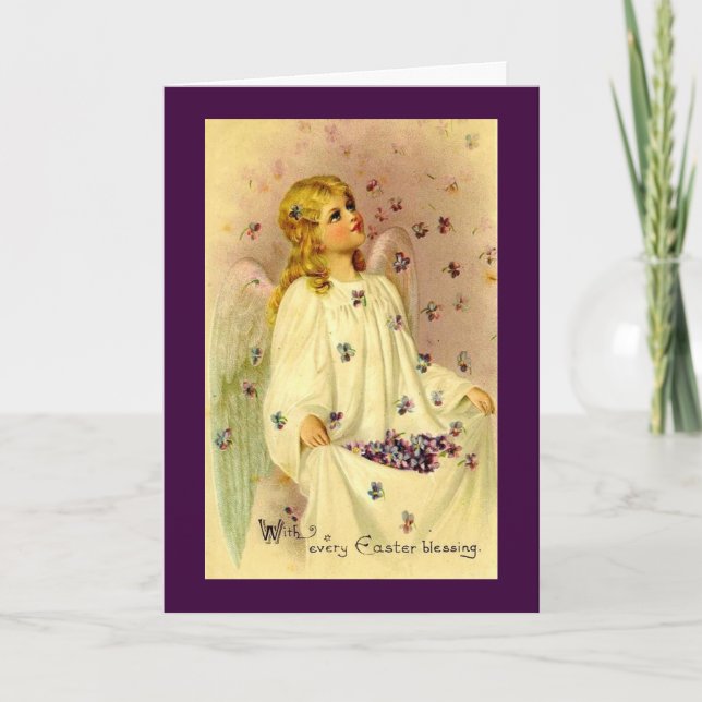 Cartão De Festividades Vintage Easter Blessings (Frente)
