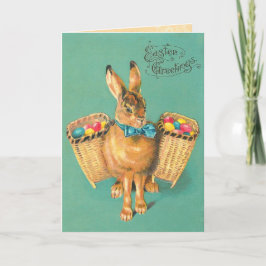 Cartão De Festividades Vintage Easter Bunny Card