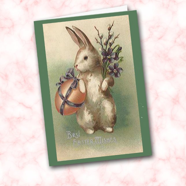 Cartão De Festividades Vintage Easter Bunny Card (Criador carregado)