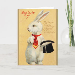 Cartão De Festividades Vintage Easter Bunny Páscoa Greeting Card
