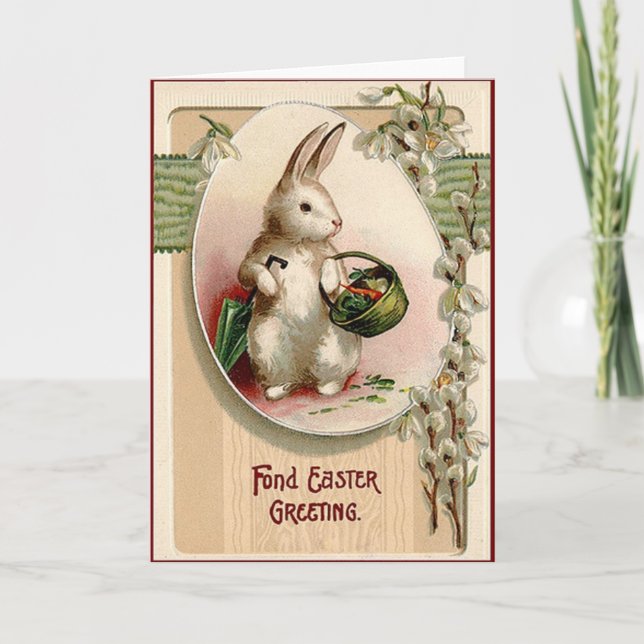 Cartão De Festividades Vintage Easter Card (Frente)