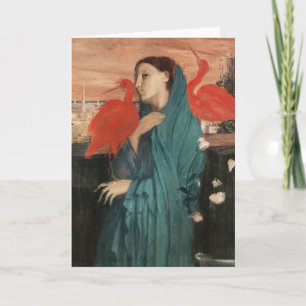 Cartão De Festividades Vintage Edgar Degas Jovem Mulher com Íbis Arte
