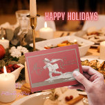 Cartão De Festividades Vintage Felry Christmas Boy Postman deslizando no<br><div class="desc">se você gosta do estilo Vintage, será perfeito que você envie seus desejos com a ajuda deste cartão de Natal Holiday com a frase "Casado Natal" em fontes antigas e carteiro deslizante com letra vermelha e bege. No verso você pode personalizar sua mensagem e assinar com sua própria facilidade. Mais...</div>