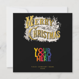 Cartão De Festividades Vintage Felry Natal Logotipo Corporativo